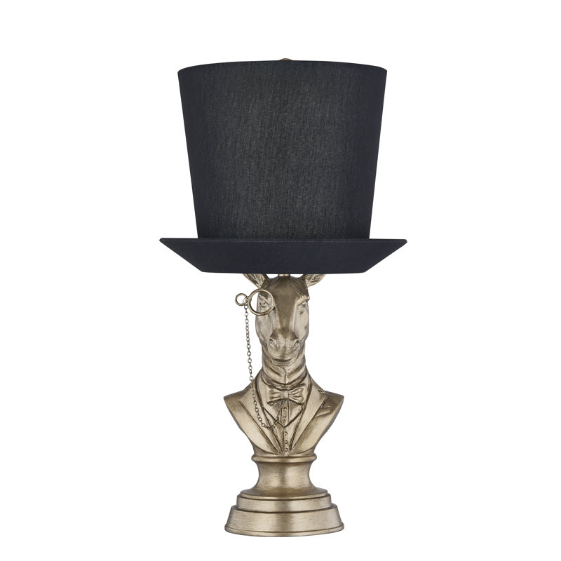 Lampe de table 20 "en résine avec abat-jour noir