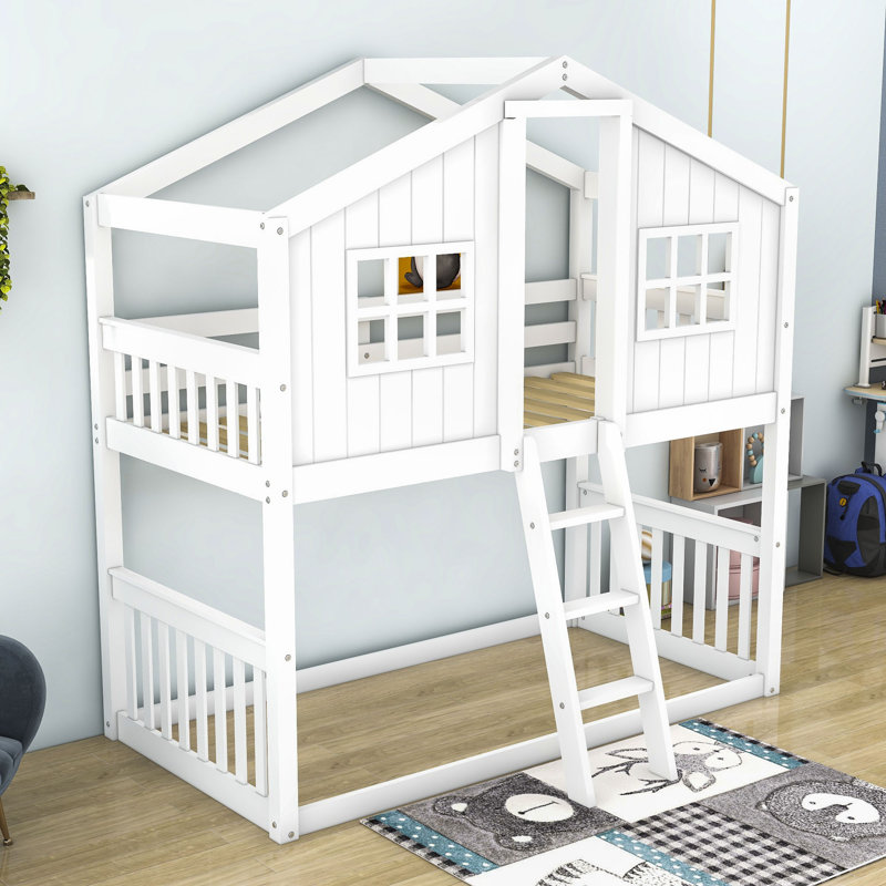 McGillicuddy Kids Twin Over Twin Bunk Bed, White