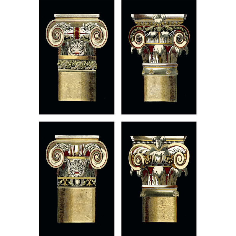 Miniature Capitals - Wrapped Canvas Art Prints, 46cm H x 30cm W