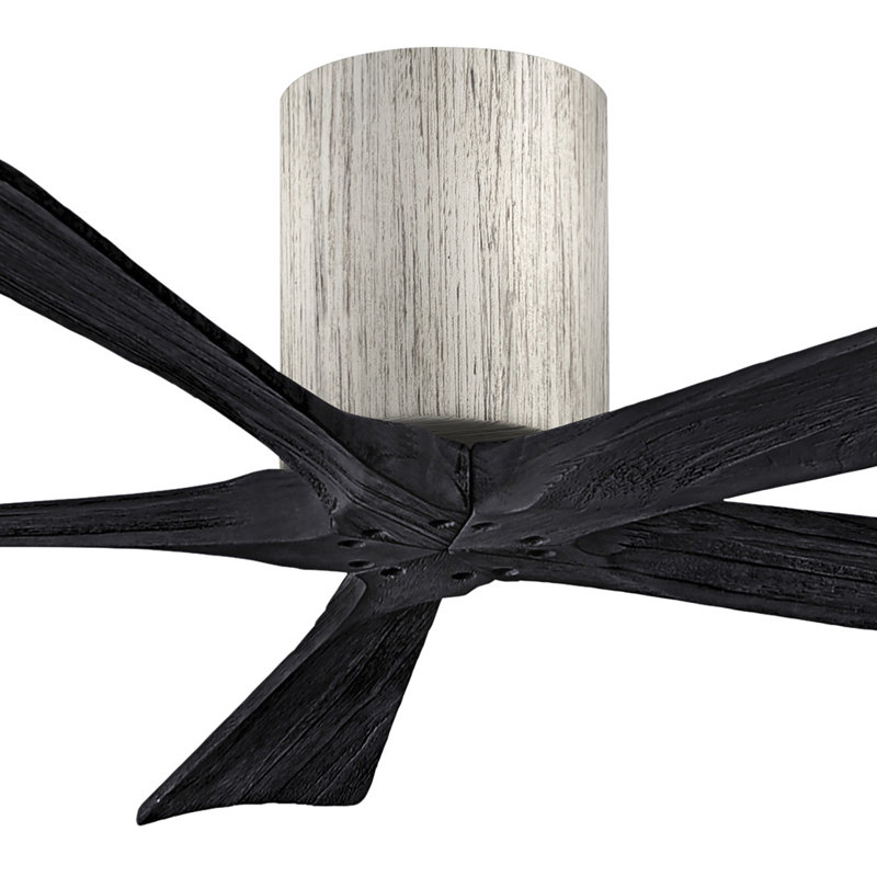 Ventilateur à pales encastré 5 pales Irene, 52", Ton bois de grange, Noir mat