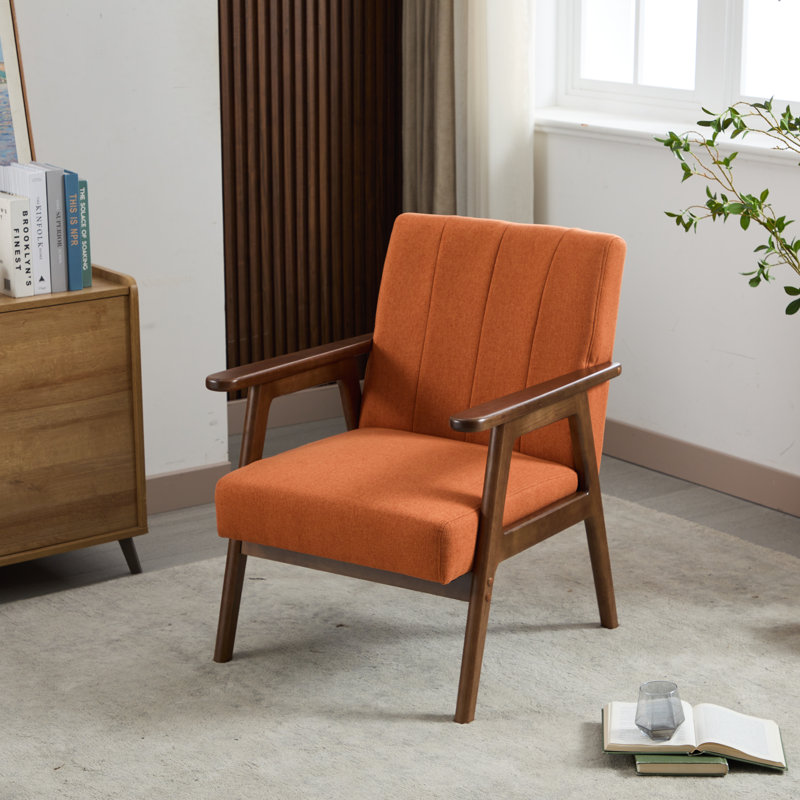 Chisara Upholstered Armchair, Irma Orange Linen