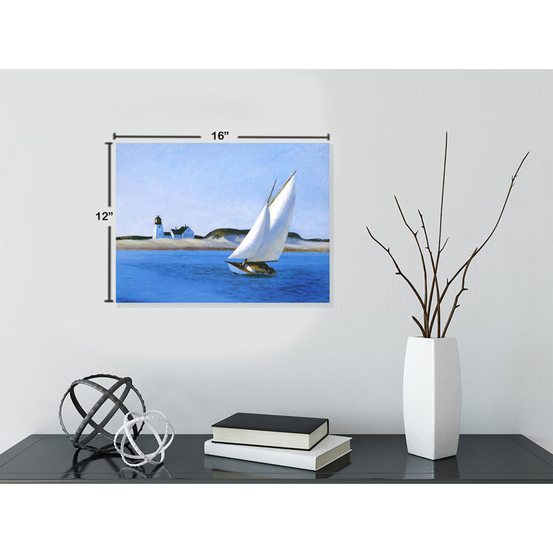 Long Leg Coastal Blue and White Canvas Art Print