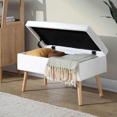 Banc en bois naturel et tissu