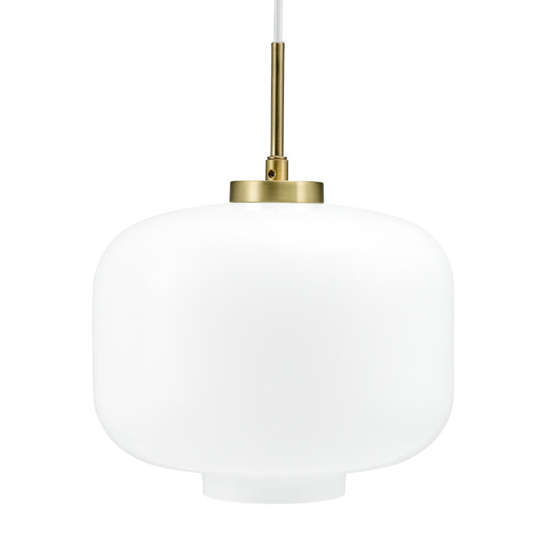 1 - Light Brown/White Schoolhouse Pendant