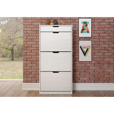 Brilon 18 Pair Solid Wood Shoe Storage Cabinet