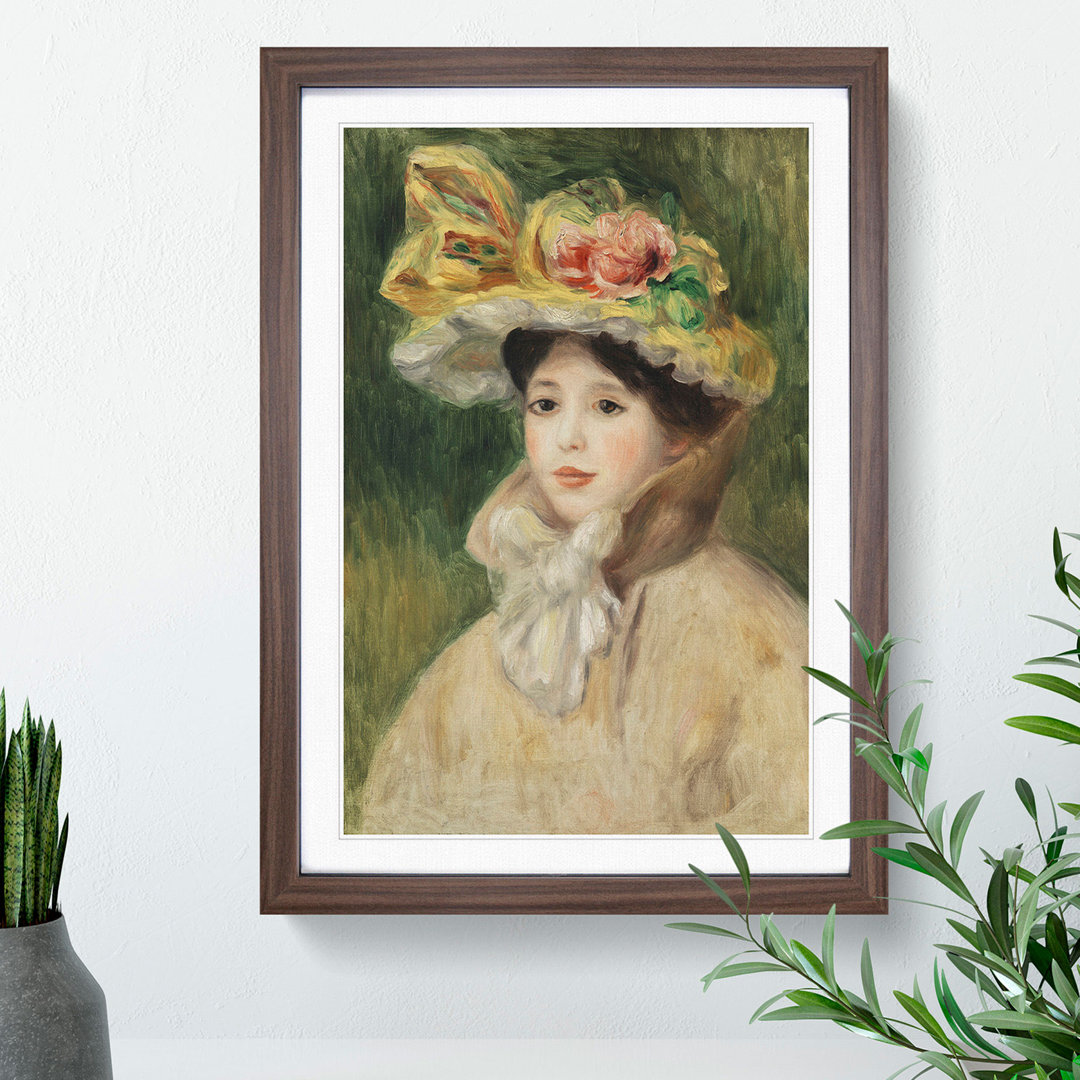 Woman with Capeline by Pierre-Auguste Renoir - Picture Frame Painting