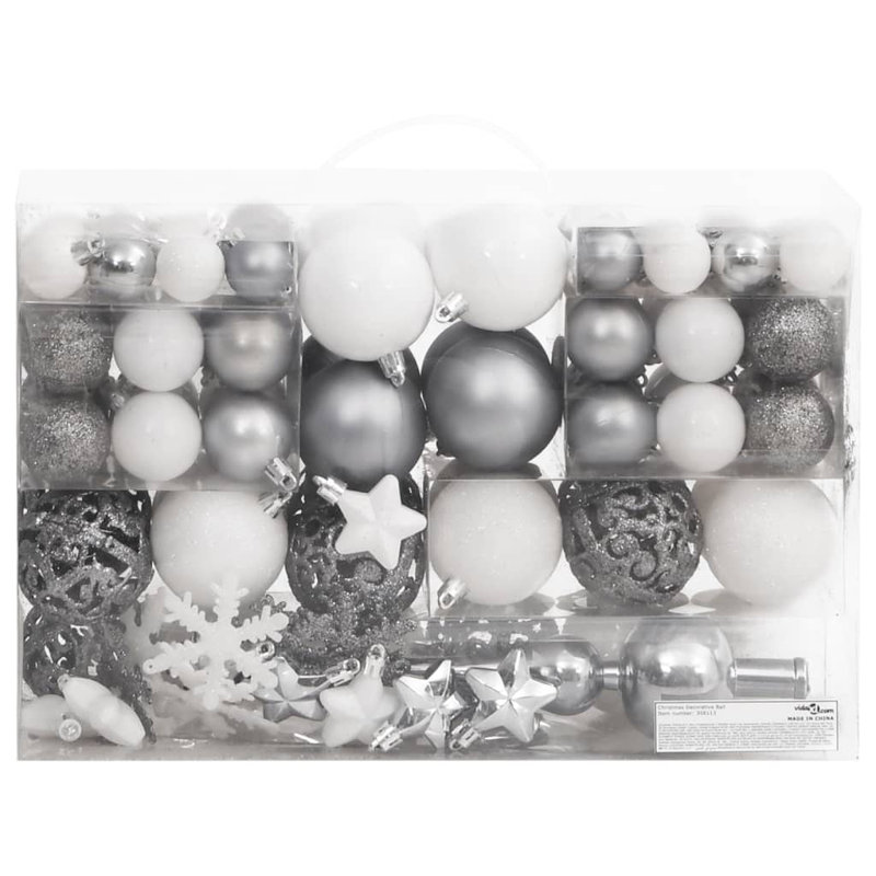 Christmas Decorative Accent, White/Grey