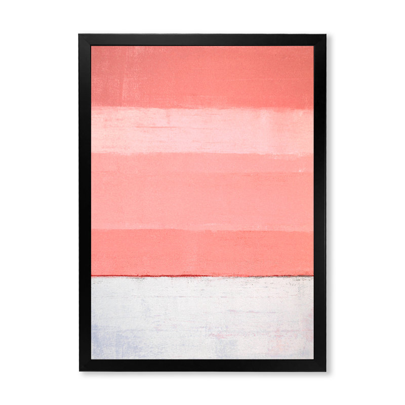 «Pink Brush Colorfields II», peinture sur toile, Cadre noir, H 20 po x l 12 po x P 1 po