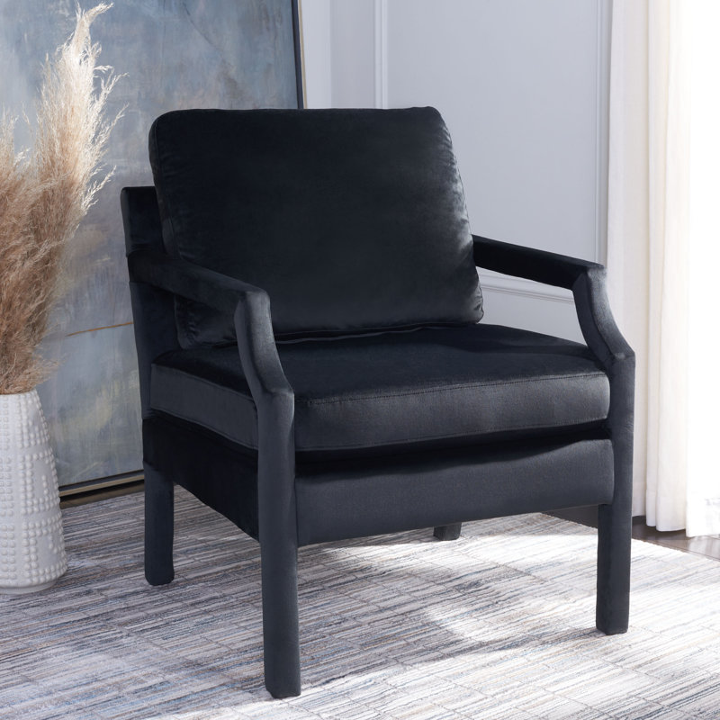 Aesha Velvet Armchair, Black Velvet