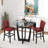 Round Glass Top with Solid Wood Base Dining Table