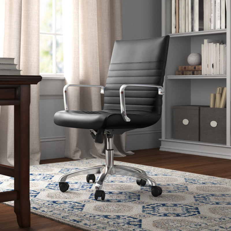Chaise de bureau en vinyle Ripple, Noir