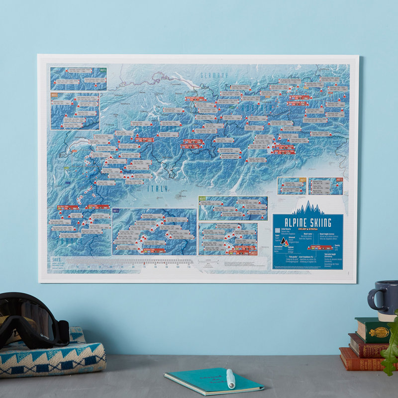 Scratch Off Alpine Skiing - No Frame Print