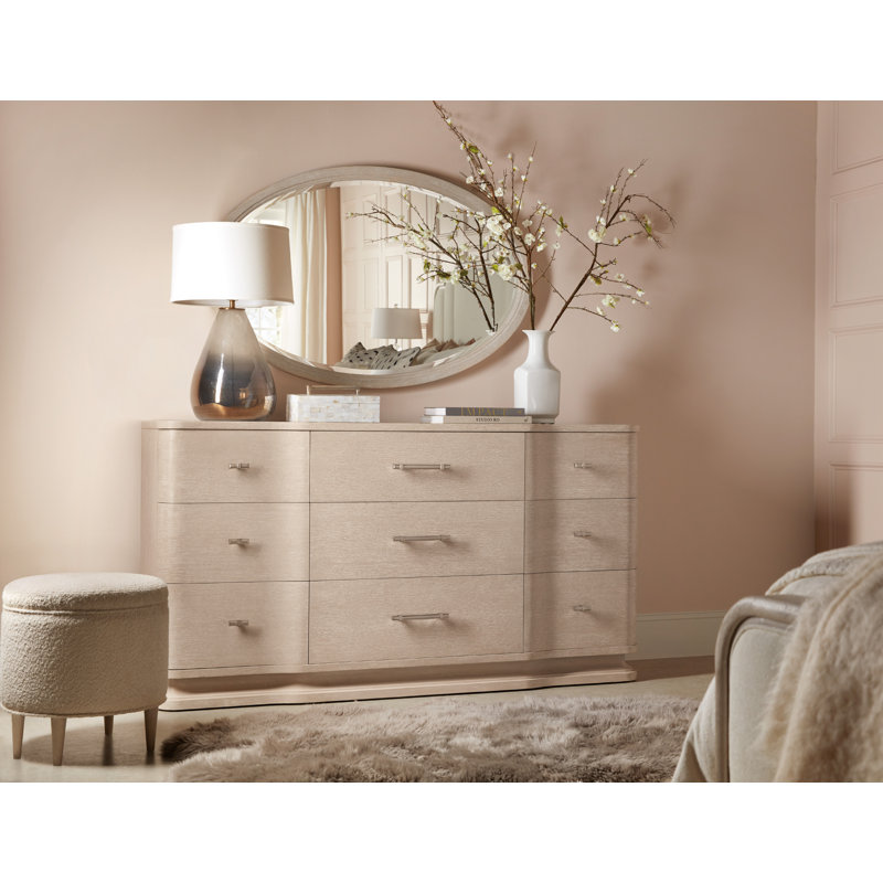 Cream Light Wood 9-Drawer Dresser with Soft Close