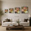 «Daises and Dahlias on Black» par Lanie Loreth - impression sur toile