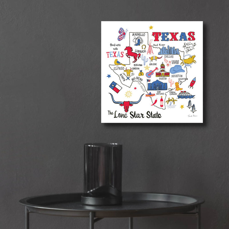  «Texas» par Farida Zaman, art mural en verre acrylique, 12 po x 12 po