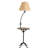 62" Black Tray Table Floor Lamp With Brown Empire Shade