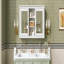 Armoire de rangement murale 55 po 2 en 1 avec tablettes réglables, charnières à fermeture en douceur, miroirs haute définition, pour meuble-lavabo, salon, rangement de chambre à coucher-1308442577