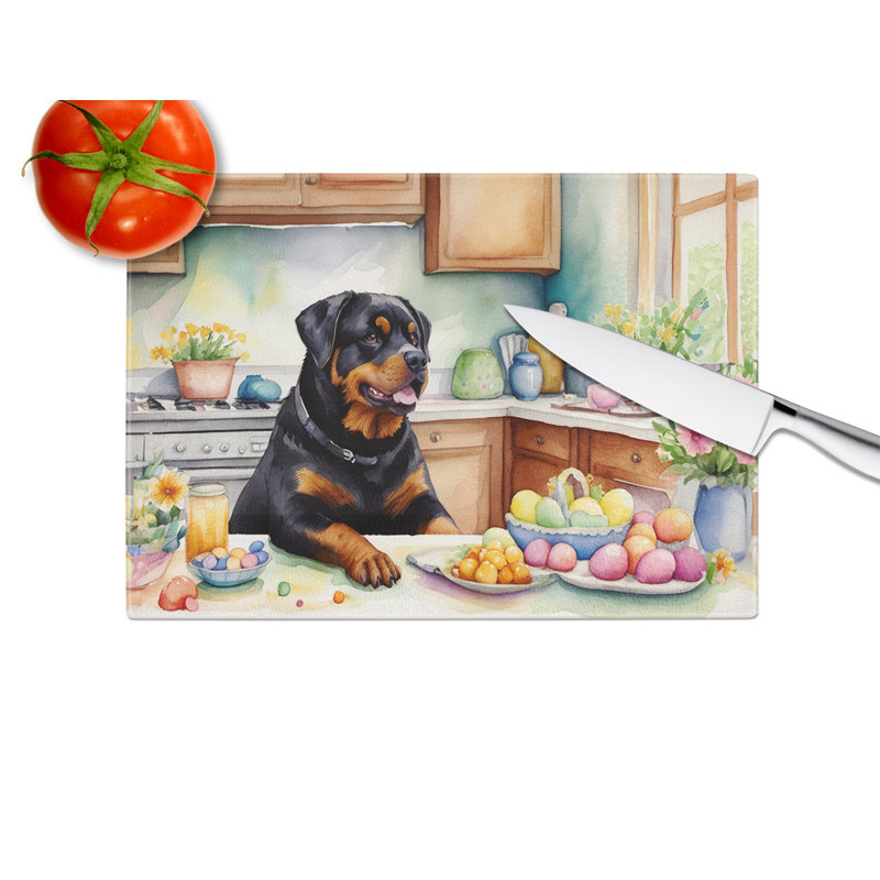 Planche à découper en verre Decorating Rottweiler