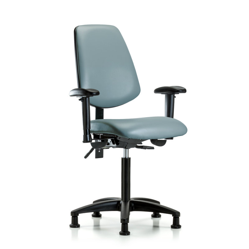 Lajeana Vinyl Task Chair, Grayish Blue, Yes