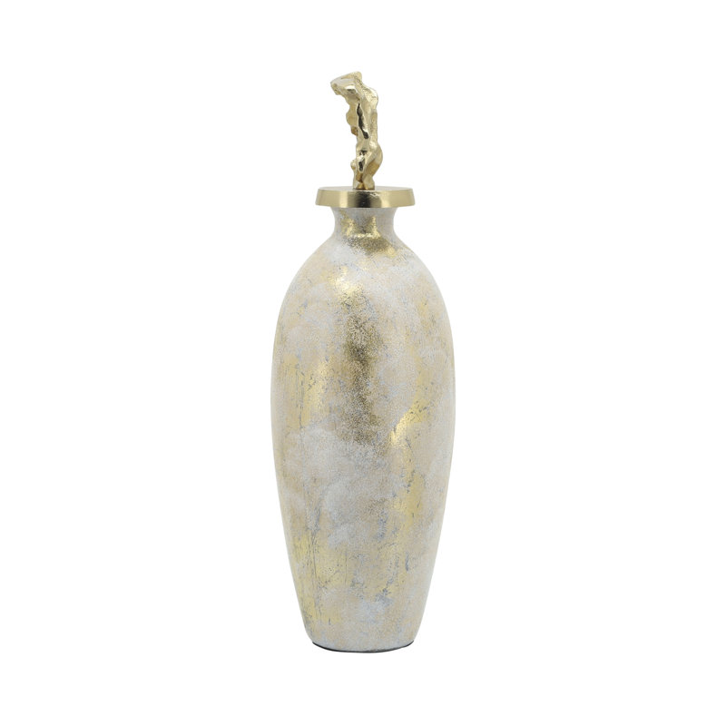 Vase abstrait Glam, H 20 po x l 6,75 po x P 6,75 po, Blanc