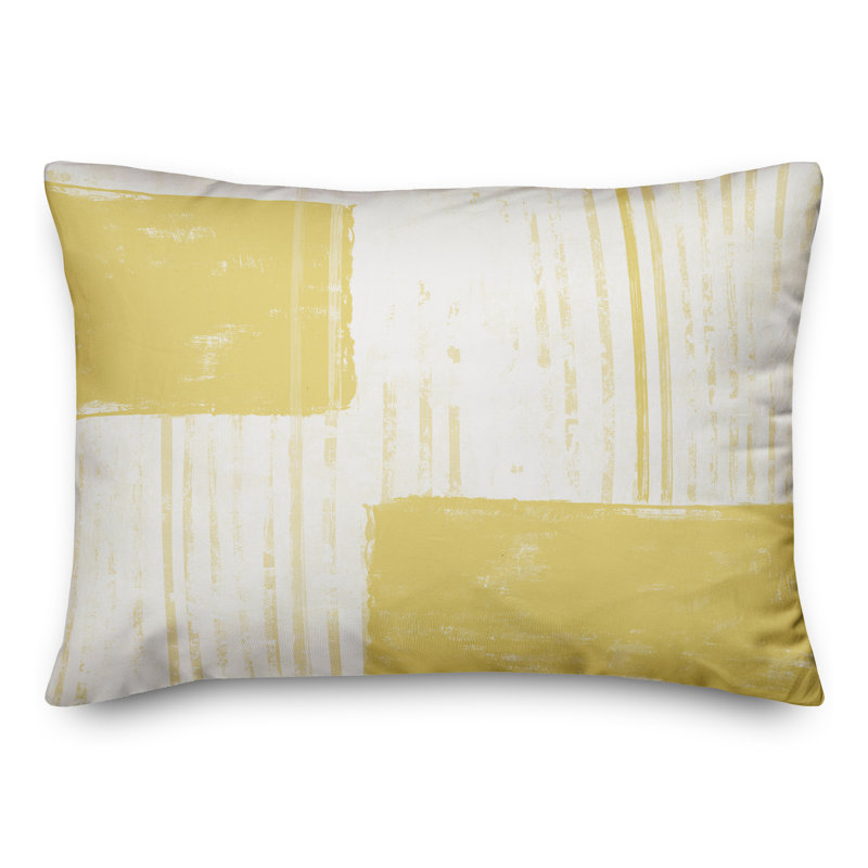  Coussin intérieur / extérieur géométrique, Jaune