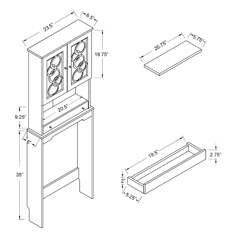 Freestanding Over The Toilet Storage