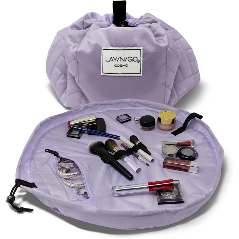 Organisateur de trousse de maquillage et de maquillage Cosmo Drawstring, Mauve