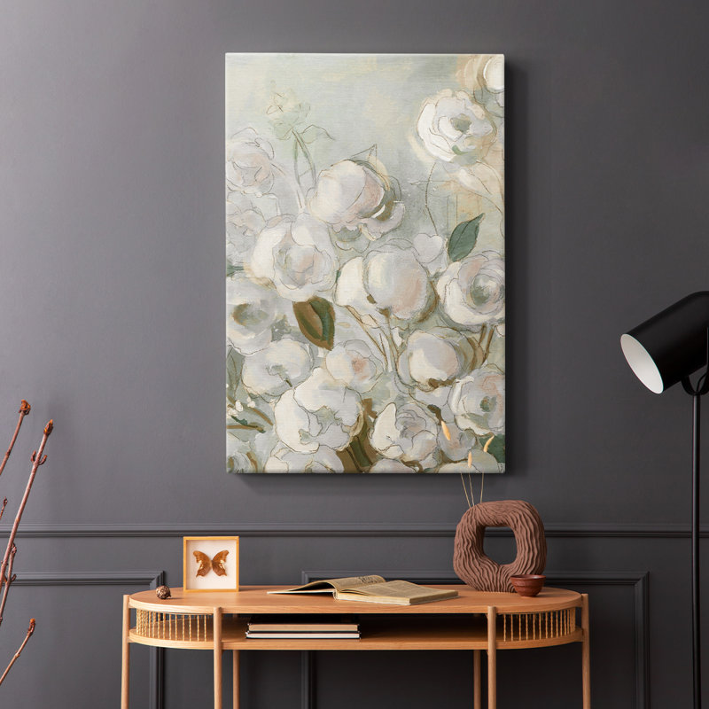 Roses grimpantes au clair de lune I - Cavas enveloppés de galerie, H 60 po x l 40 po