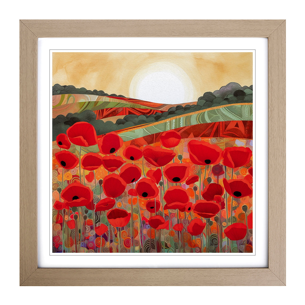Marlow Home Co. Poppy Field Deco - Framed Print | Wayfair.co.uk