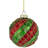3'' Striped Glass Ball Ornament