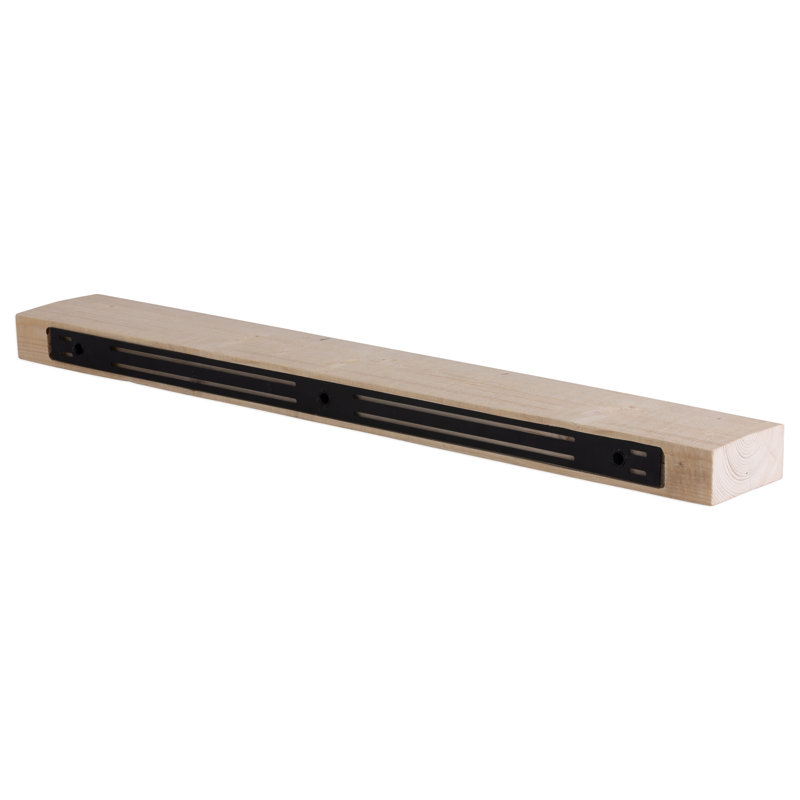 Unfinished Oak Solid Wood Floating Mantel Shelf, 42"