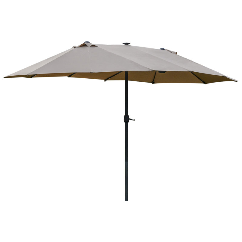 Icarus 4.4m x 2.6m Rectangular Traditional Parasol, Khaki