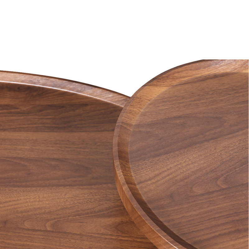 Ensemble de 2 tables gigognes Mid-Century en noyer