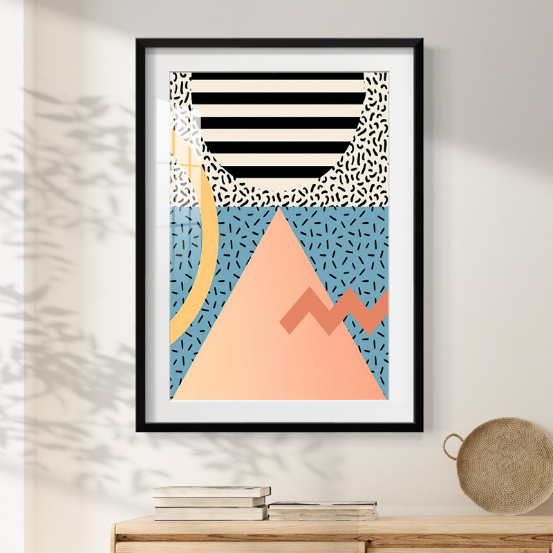 Modern Memphis I - impression encadrée, Noir, H 28,5 po x l 20,5 po