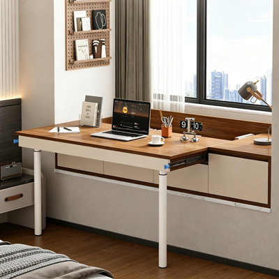 70.87"Extendable Pull-out Computer Desk for Bay Window