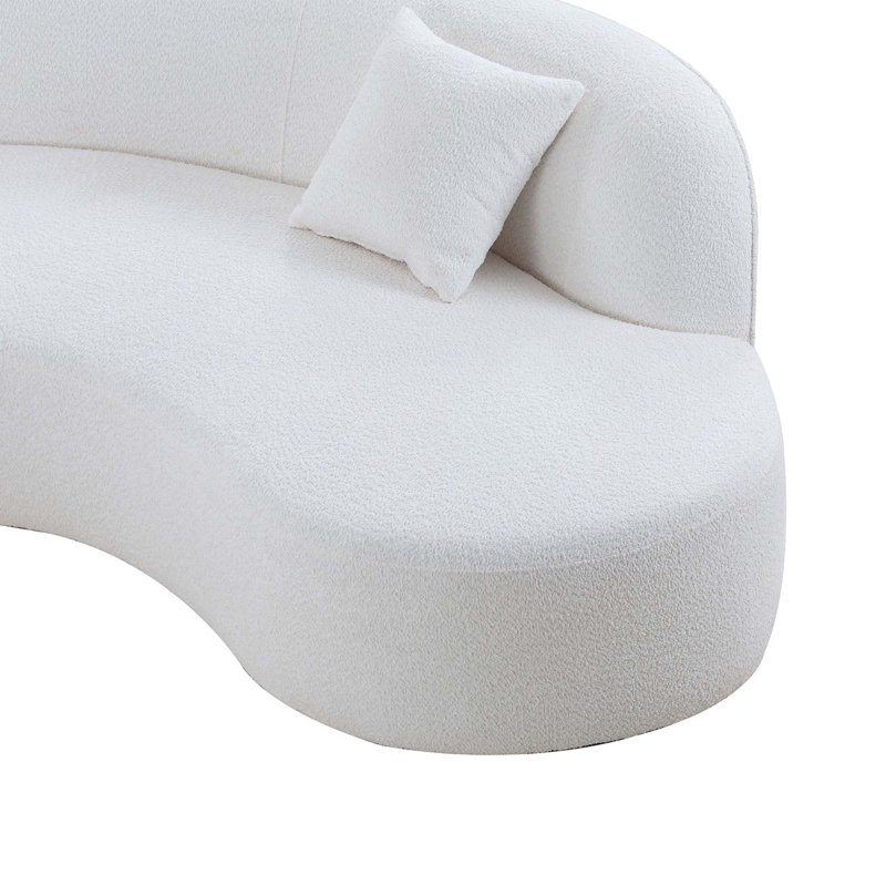 Ensemble de canapé de luxe 2 pièces avec canapé courbé et méridienne de style moderne
