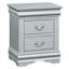 Table de chevet Platinum pour chambre à coucher - 2 tiroirs, rangement en bois massif