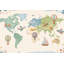 Papier peint carte du monde ballon avion-394923897-394923894