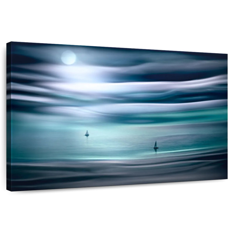 Sailing By Moonlight, 16" H x 24" W