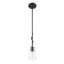Mini-luminaire suspendu 1 lumière Lantier Noir mat avec verre transparent