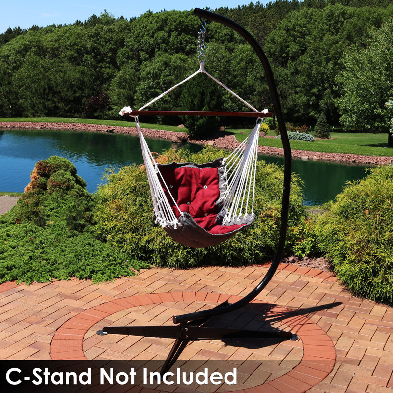 Victorian Red Polyester Hanging Chair with Cushions