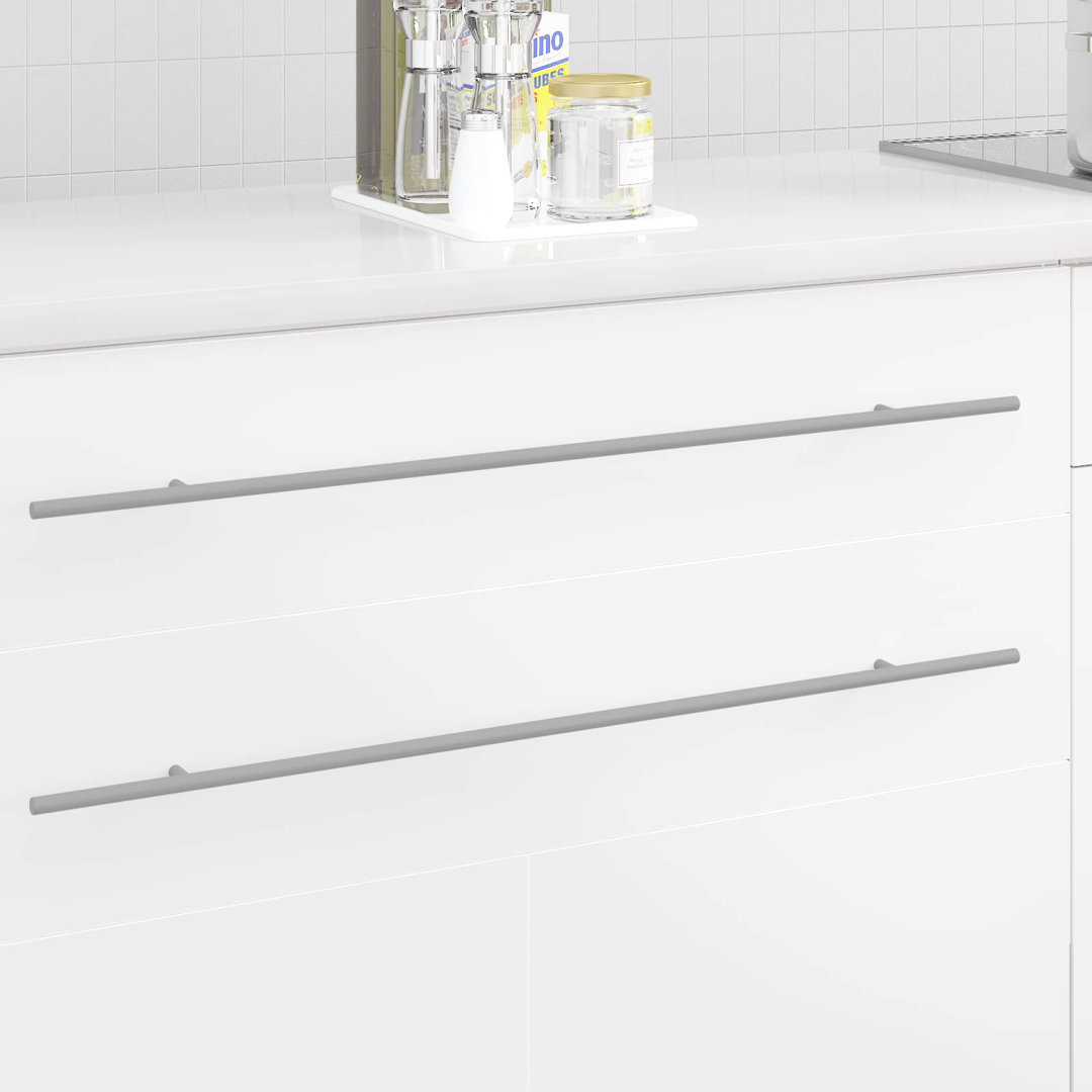 Vidaxl Cabinet Handle Silver Stainless Steel Modern Kitchen Bathroom Wardrobe