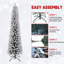 Arbre de Noël floqué à crayon mince en PVC avec support en métal robuste-996840493-996840481-996840482