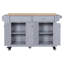 Îlot de cuisine roulant avec plateau en bois manufacturé Makhel-487299104