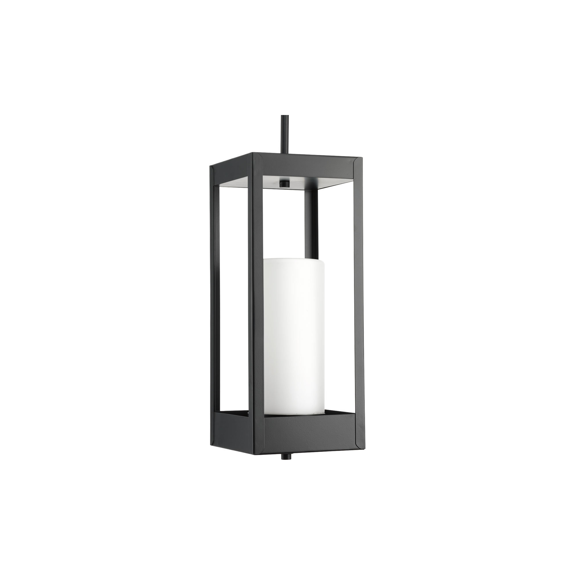 Saida Frosted Outdoor Metal Hanging Lantern, 18" H x 7" W x 7" D