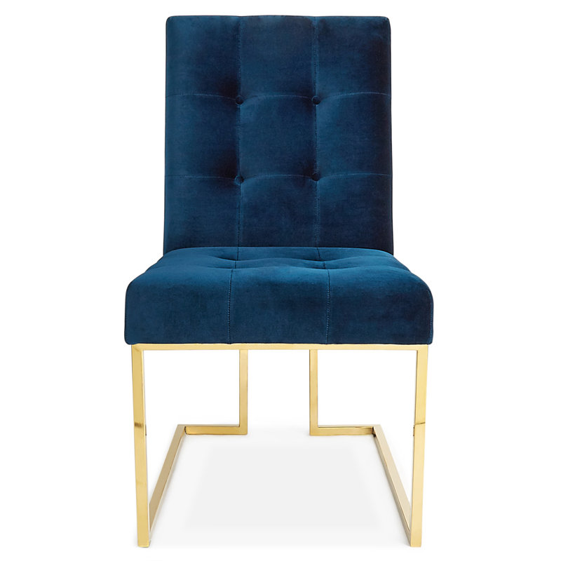 Chaise Goldfinger, 100% coton bleu marine Rialto