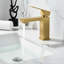Robinet de lavabo monotrou en or brossé avec poignée - contrôle de l'eau en douceur, construction, cartouche de rouille, finition haute performance, conduites d'alimentation en acier inoxydable incluses, idéale pour l'installation.