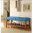 Charla Fabric & Oak Finish Bench-496043725