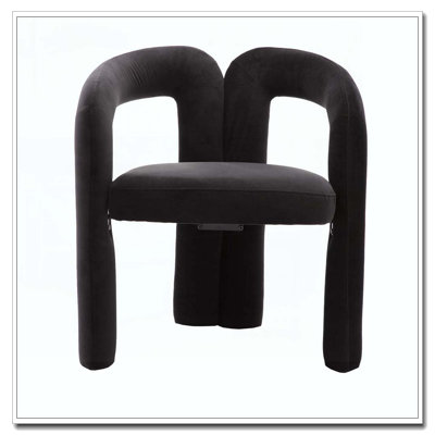 Fauteuil de cuisine en velours rembourré