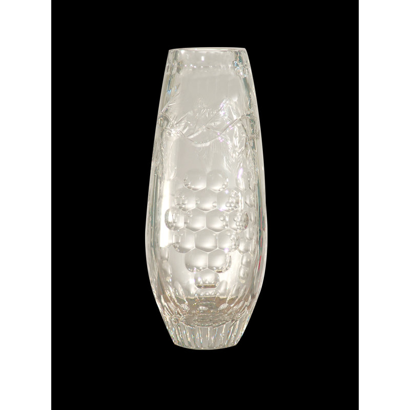 Weiss Handmade Crystal Table Vase, 9" H x 5" W x 5" D